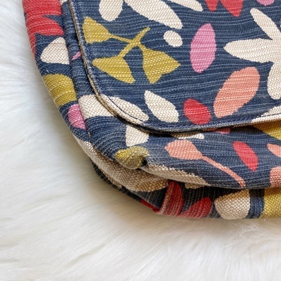 Fossil Blake Canvas Messenger Bag Floral Blue - Picture 6 of 8